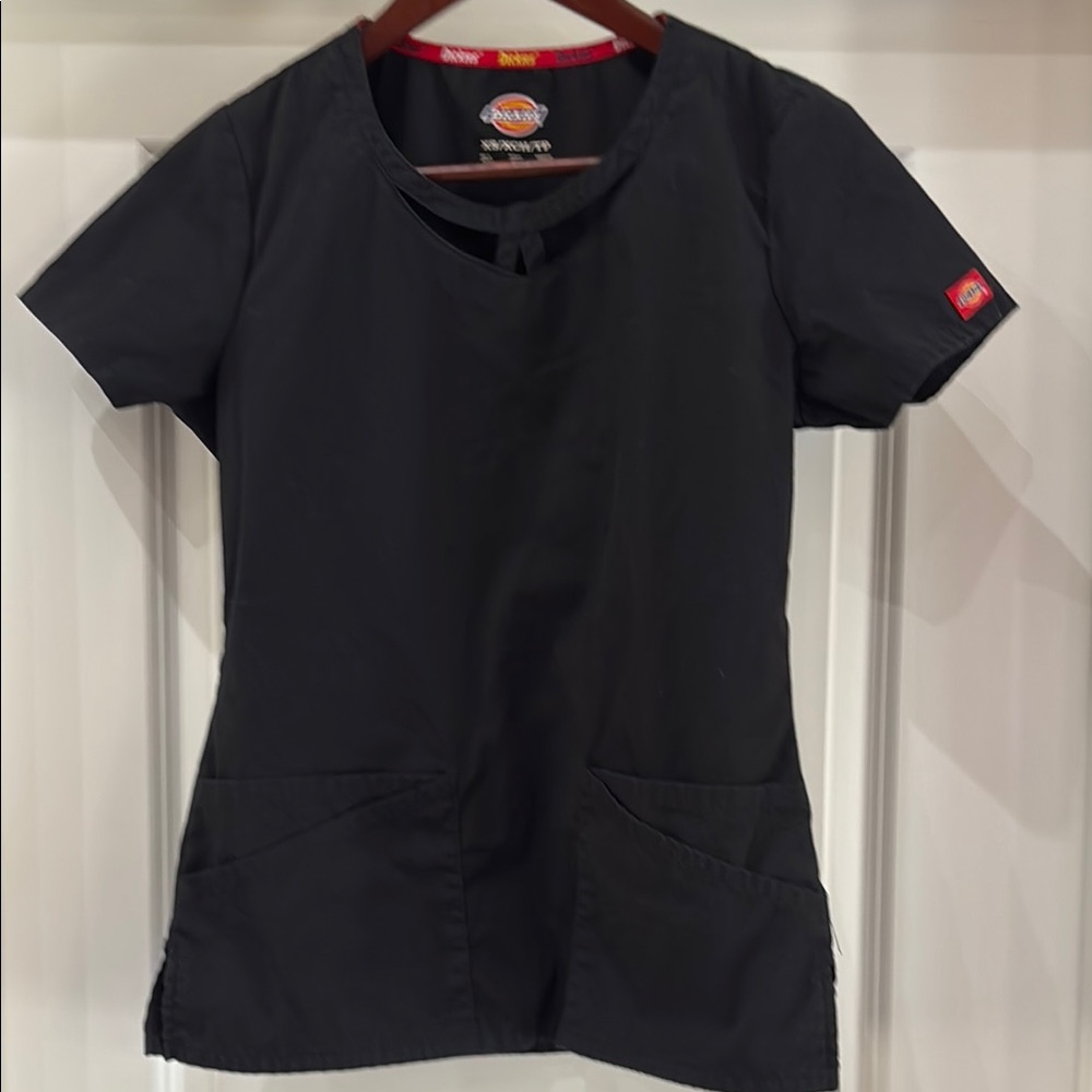 Dickies Black Scrub Top XS